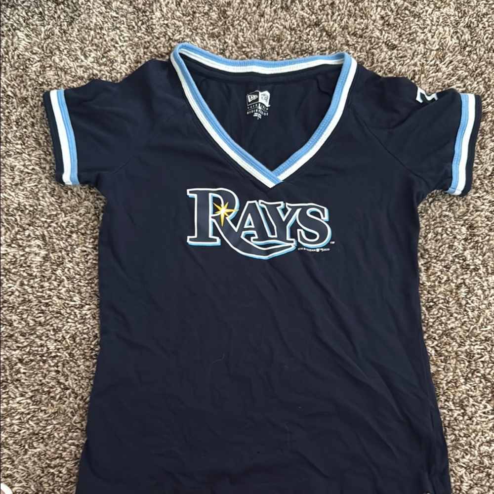 Tampa Bay Rays Navy Blue V-Neck T-Shirt